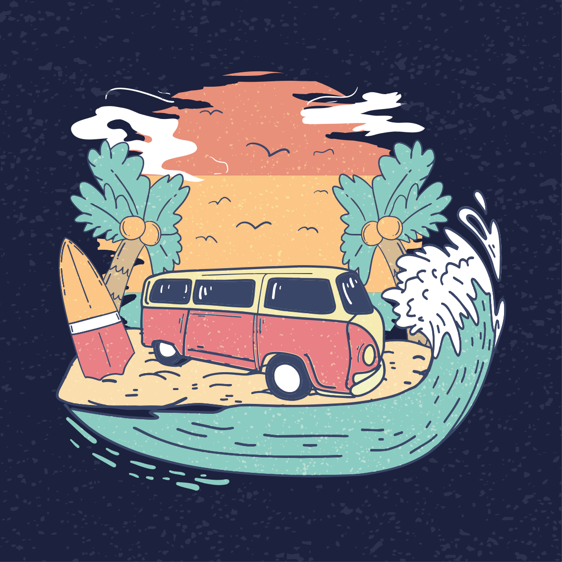 Surfing van teema - Tenstickers