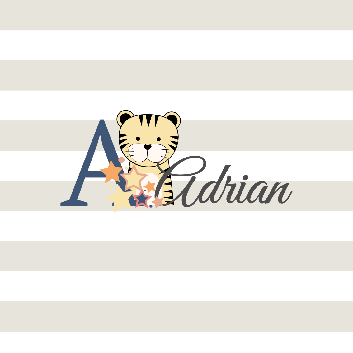 Adrian tiikeri hahmo muokattava juliste - Tenstickers