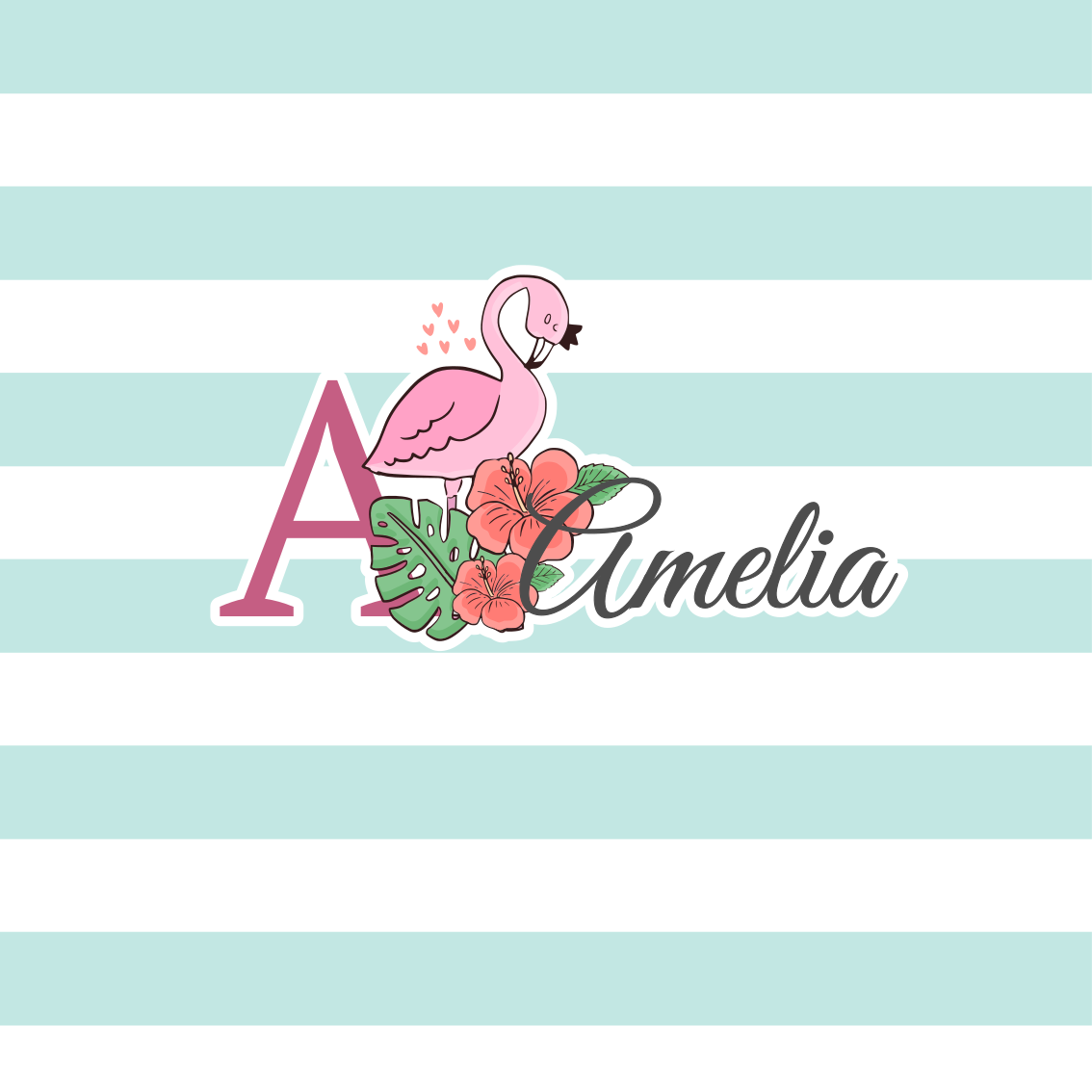 Muokattava flamingoaiheinen yksityiskohta - Tenstickers