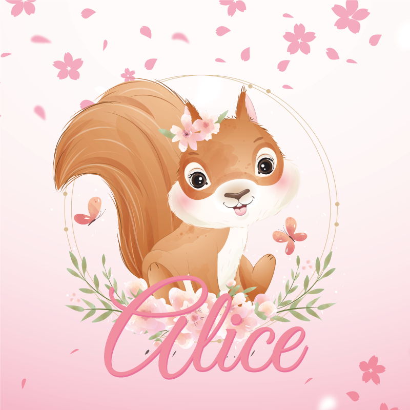 Iloinen orava muokattava juliste - Tenstickers