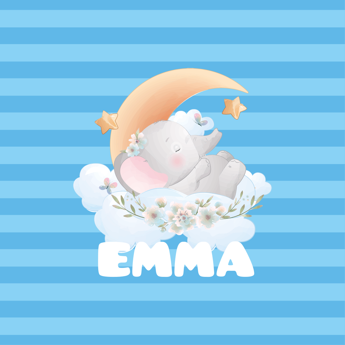 Nukkuvanelefantinunelmatmuokattavajuliste - Tenstickers