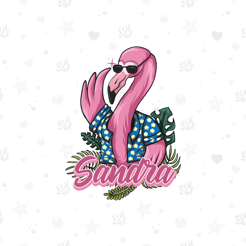 Cool flamingo vibe muokattava juliste - Tenstickers