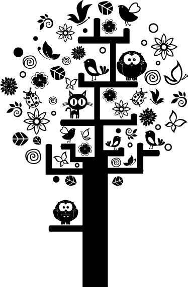 Puujuliste tiheäpuinen puu dekoratiivinen - Tenstickers