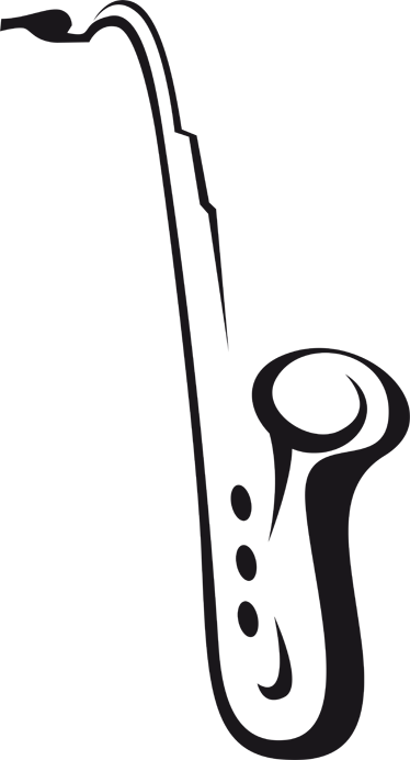 Saksofoni-aiheinen musikaalijuliste - Tenstickers