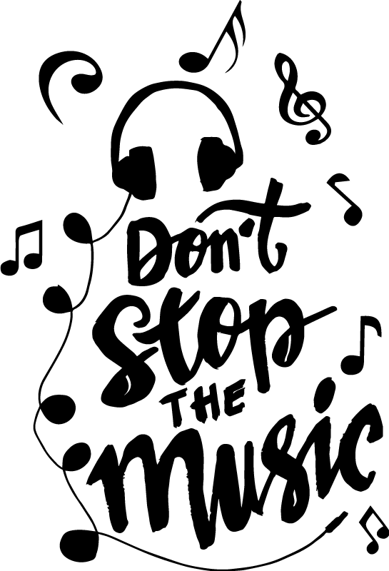 Musikaalijuliste nuoteista koostuvasta musiikkitekstistä - Tenstickers