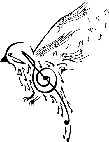 Lintuteemainen musikaalijuliste - Tenstickers
