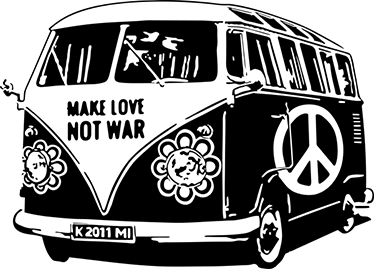 Retro-juliste hippievana koristeellinen vinyyli - Tenstickers