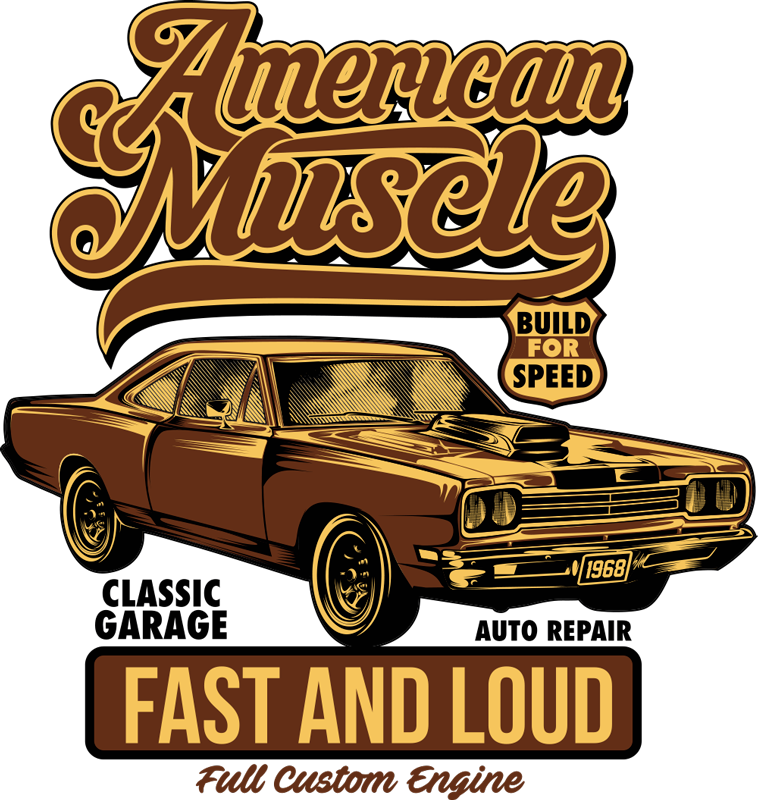 Retro-juliste amerikkalaisesta klassikkoautosta - Tenstickers