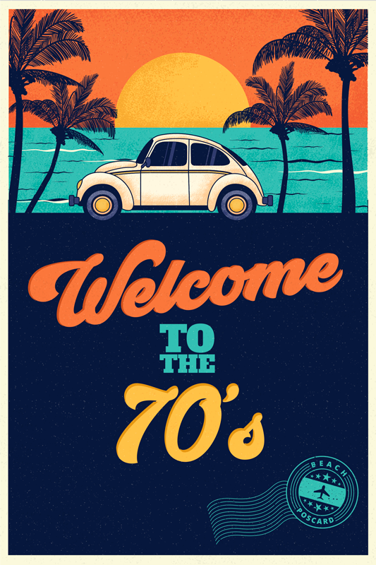 Tervetuloa 70-luvulle retro-juliste - Tenstickers