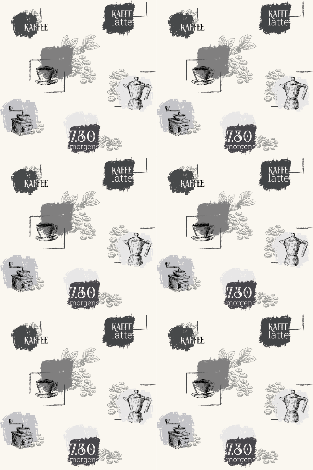 Kahvi-kuosisarja retro-juliste - Tenstickers