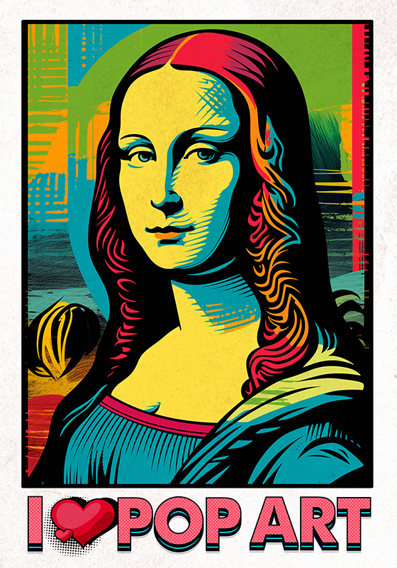 Värikäs gioconda taidetakojuliste - Tenstickers