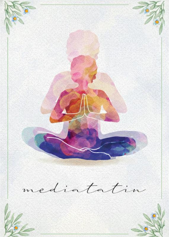 Zen-juliste meditaatiosiluetti - Tenstickers
