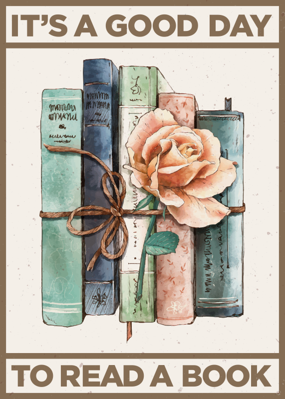 Vintage-kirjan julistetulostus - Tenstickers