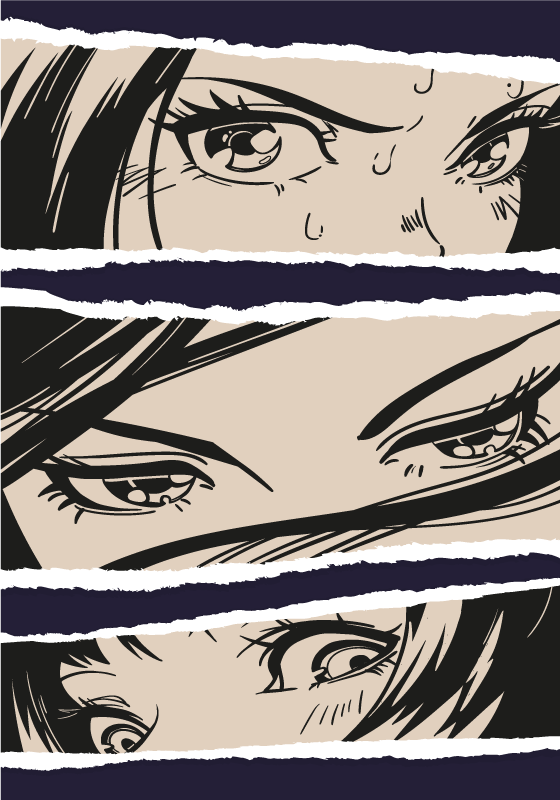 Kollaasi anime-julistetuloste - Tenstickers