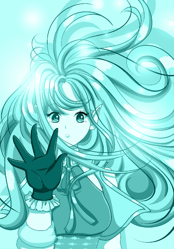 Söpö anime tyttö julisteprintti - Tenstickers