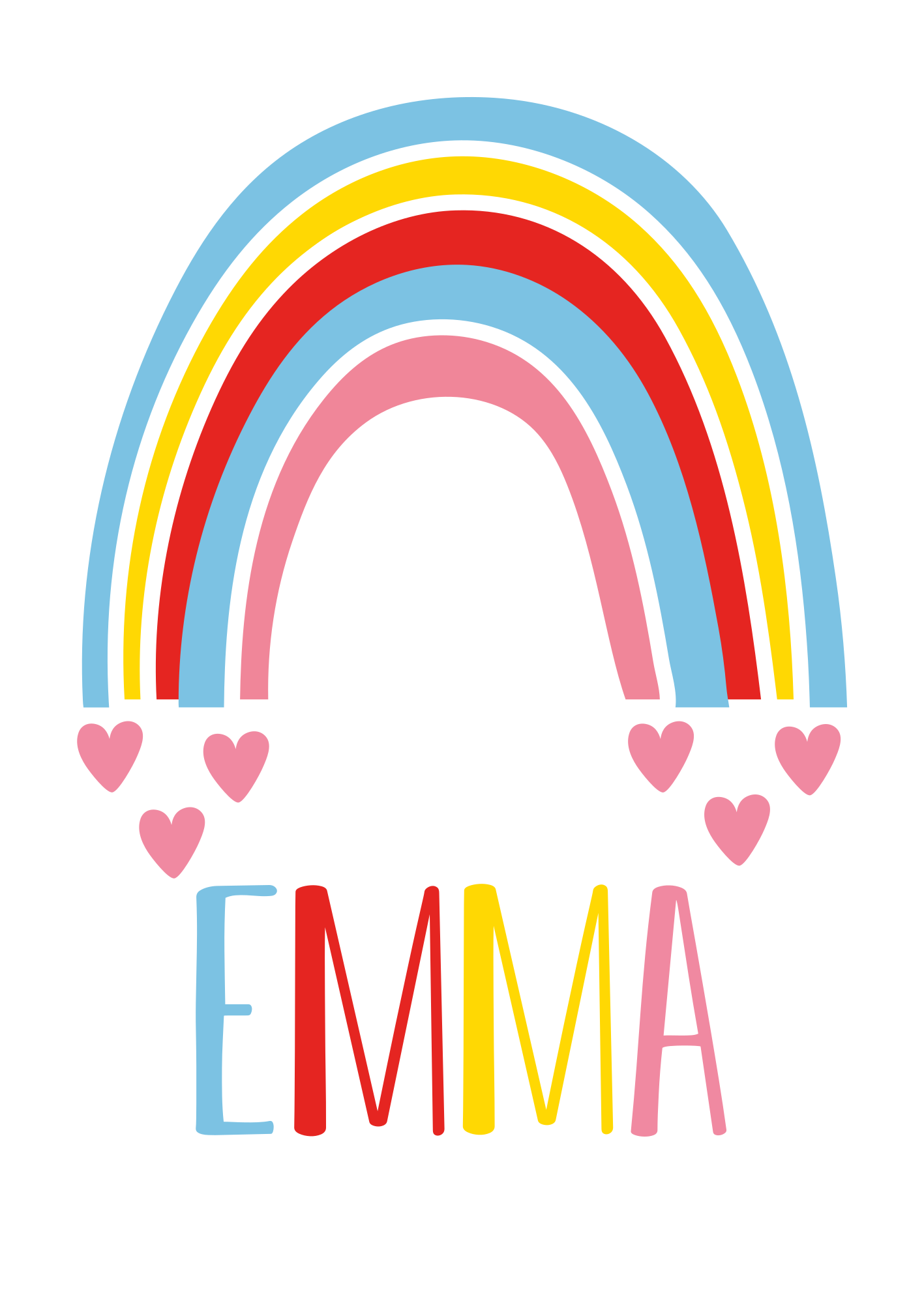 Sateenkaari henkilökohtaisella nimijulisteella - Tenstickers