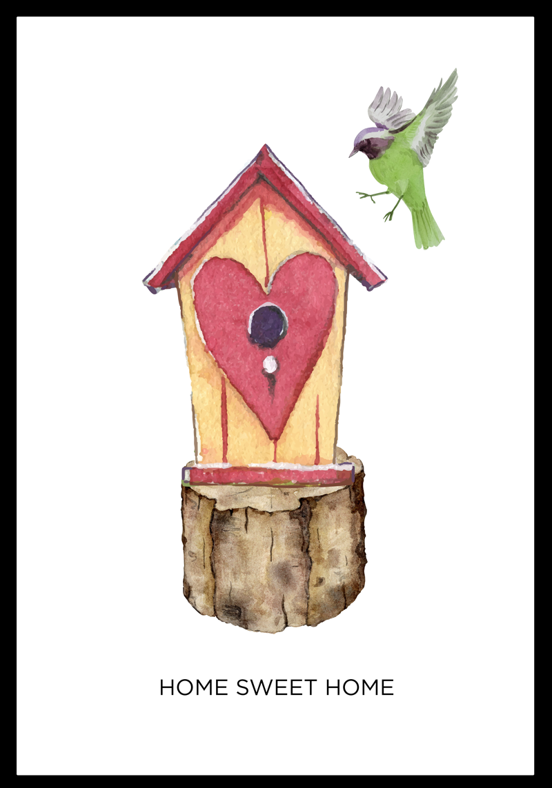 Kotona, kultainen koti oleskelutilan juliste - Tenstickers