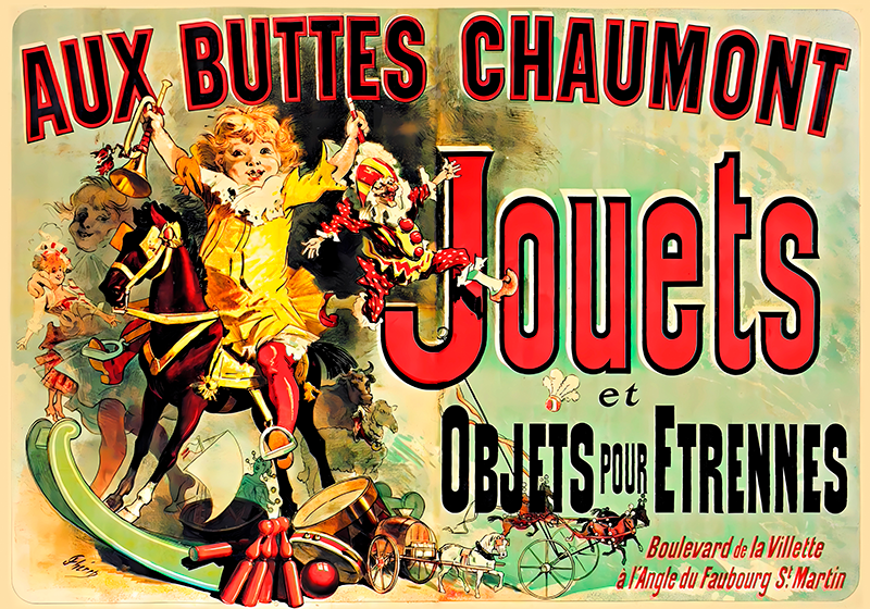 aux buttes chaumont jouets retro-juliste - Tenstickers