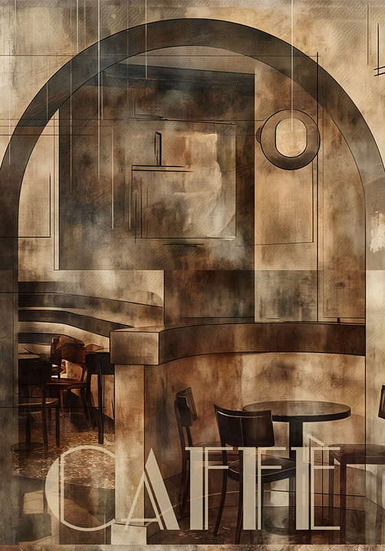 Kahvila Art Deco -juliste - Tenstickers