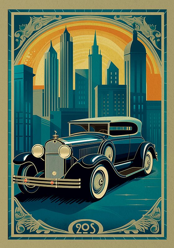 20-luvun auto Art Deco -juliste - Tenstickers