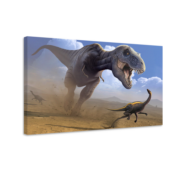 T-rex-metsästys dinosaurus canvas taulu - Tenstickers