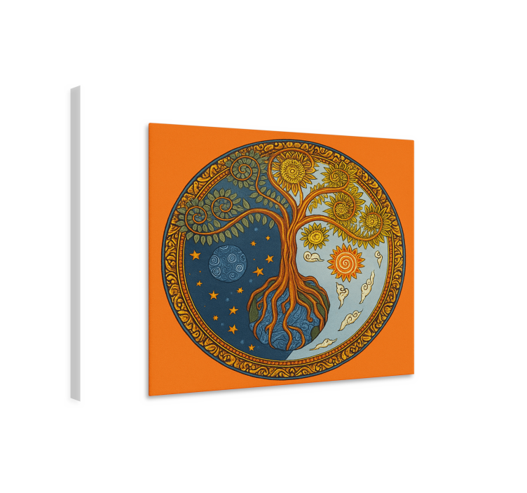 Hengellinen elämän puu olohuoneen canvas taulu - Tenstickers