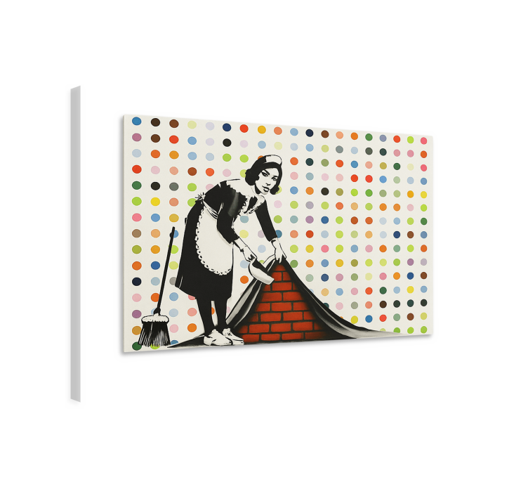 Värikäs lakaiseminen maton alle taide canvas taulu - Tenstickers