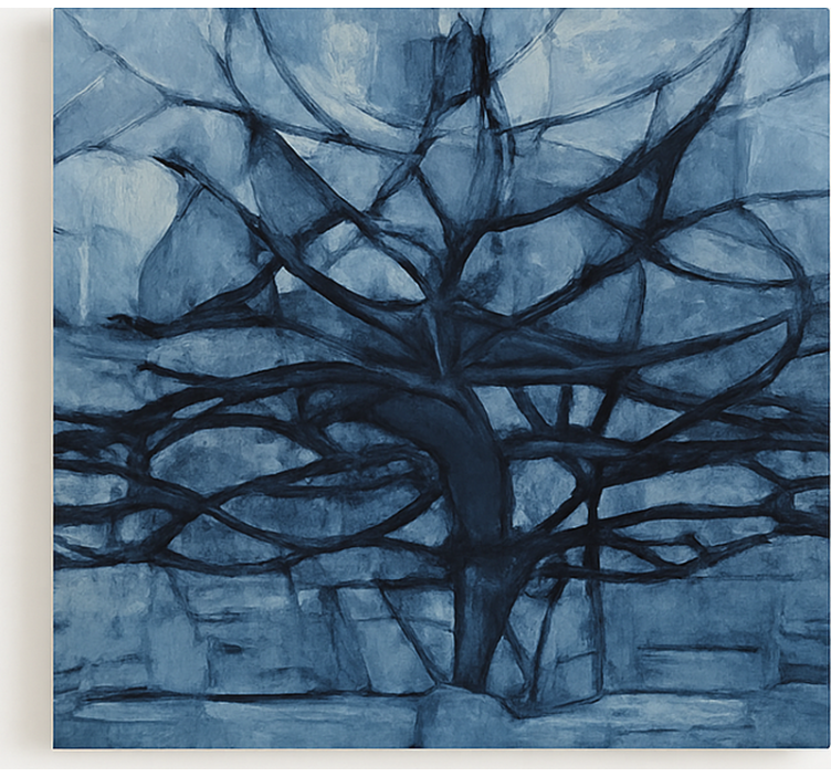 Harmaan sävyjen suunnittelu puu canvas taulu - Tenstickers