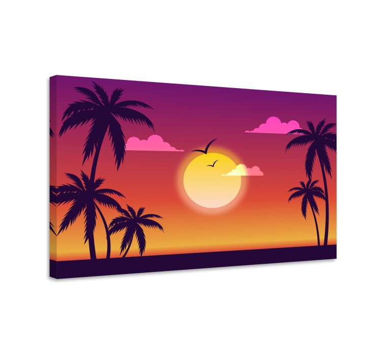 70-luvun auringonlasku canvas taulu maisema - Tenstickers