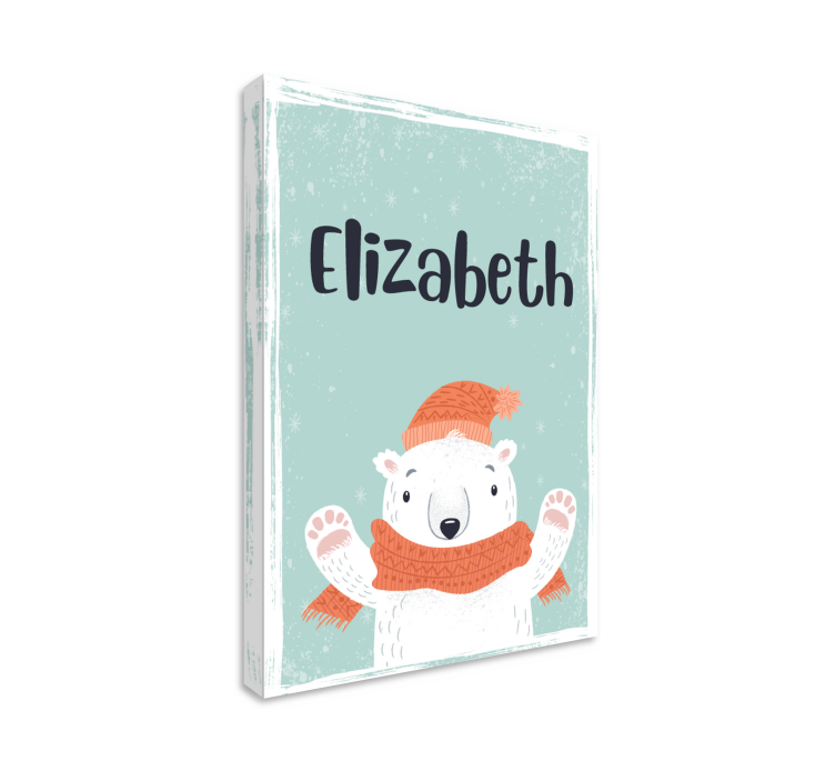 Söpö nimi jääkarhu canvas taulu omasta kuvasta - Tenstickers