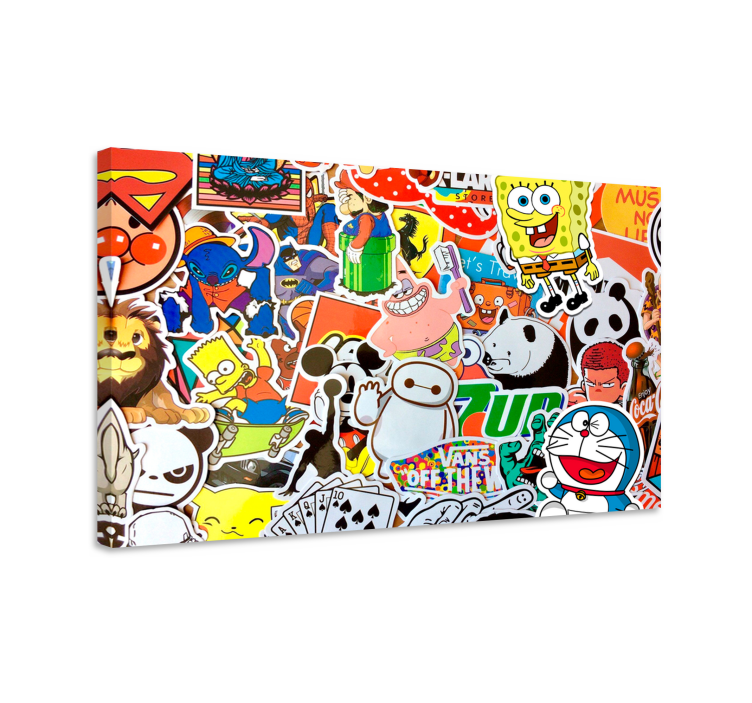 Sarjakuvahahmot lasten canvas - Tenstickers