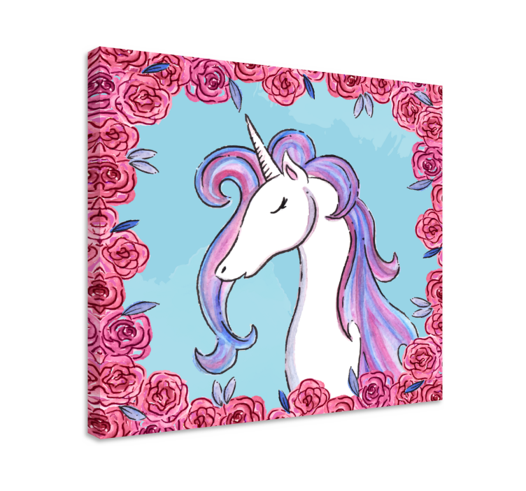 Unicornios tonos lila yksisarvinen canvas - Tenstickers