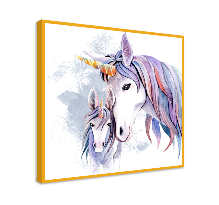 Unicornios madre e hijo yksisarvinen canvas - Tenstickers