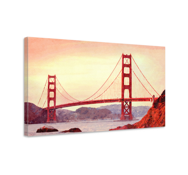 Arte kultainen portti de san fransisco taide canvas - Tenstickers