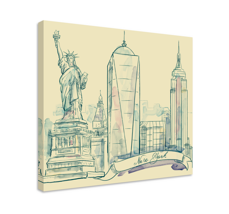 Ciudades new york estatua de la libertad kaupunki canvas - Tenstickers