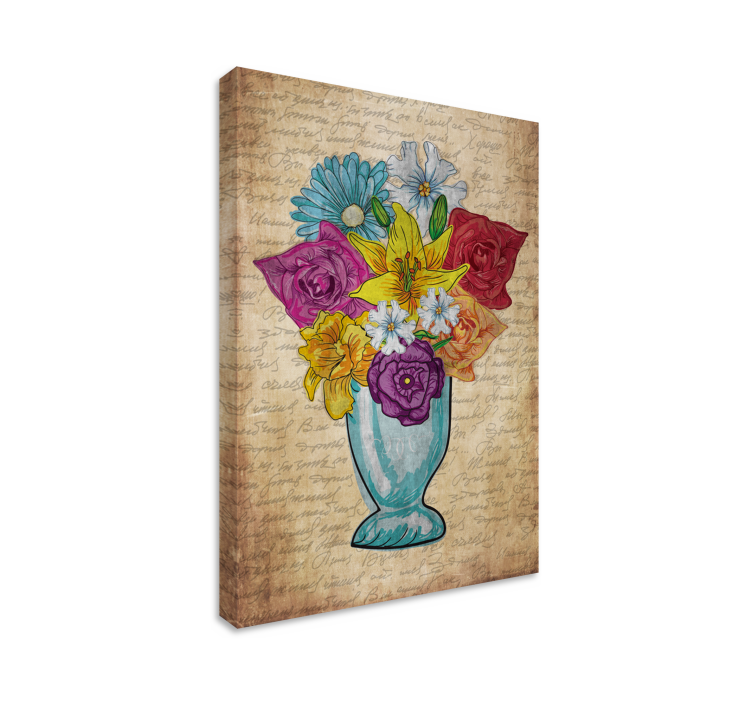 Elegantes jarron de flores elegantti canvastaulu - Tenstickers