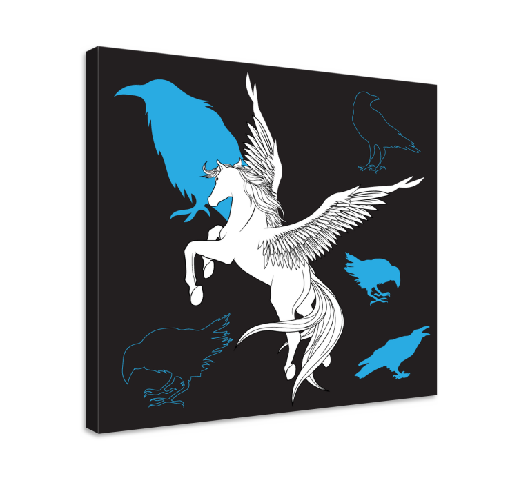 Dinosaurus canvas taulu myyttinen pegasoksen lento - Tenstickers