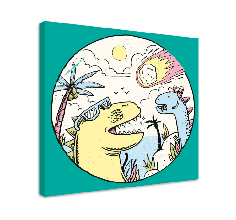 Seikkailudinosaurukset canvas-taulu - Tenstickers