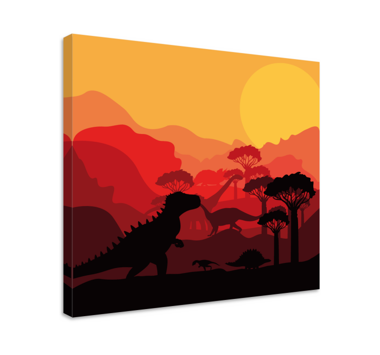 Dinosaurukset jurassic maisema dinosaurus canvas - Tenstickers