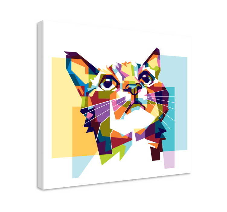 Geometrinen kissa kissa canvas - Tenstickers