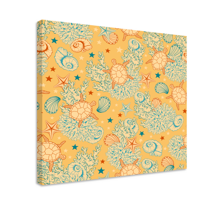 Merimies canvas taulu kilpikonnakuviolla - Tenstickers