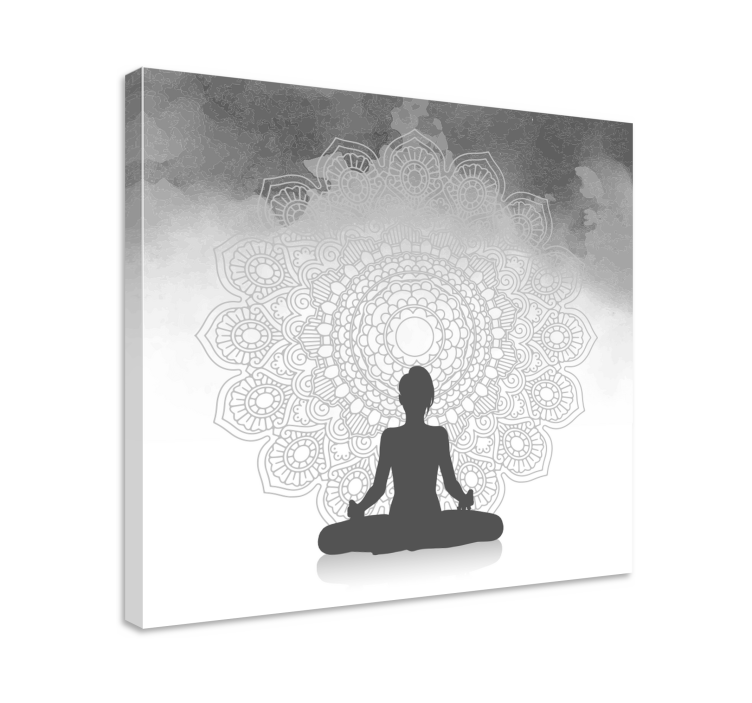 Mandala siluetti meditaatio mandala canvas - Tenstickers