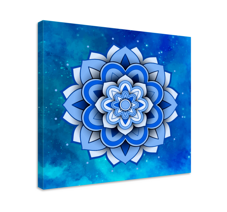 Mandala kukka sininen mandala canvas - Tenstickers