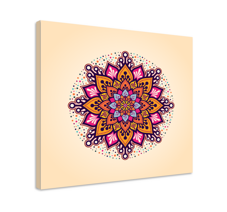 Sateenkaari beige mandala canvas - Tenstickers
