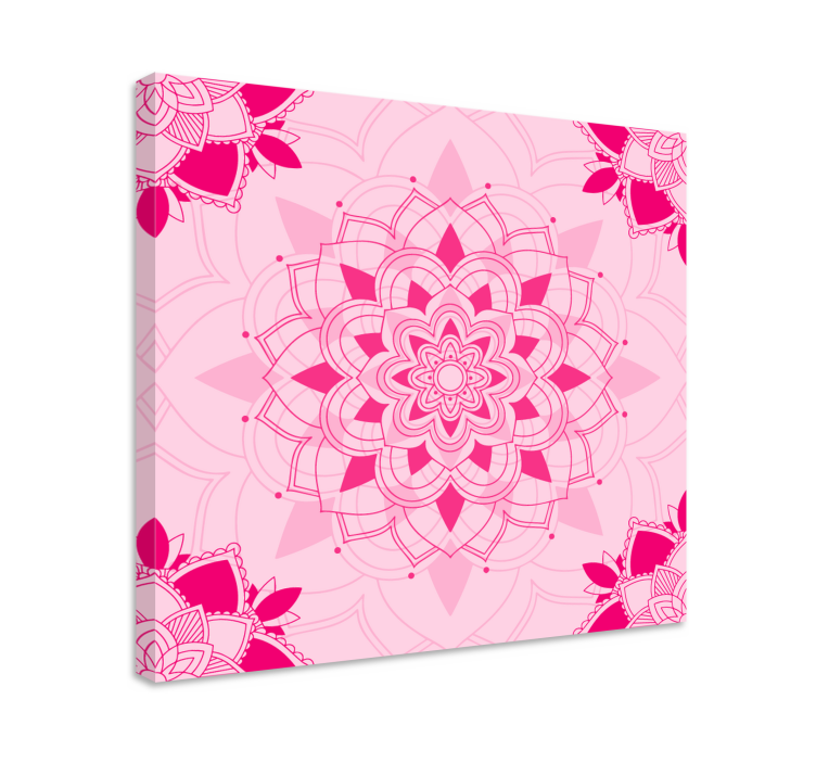 Kirkkaan vaaleanpunainen mandala mandala canvas - Tenstickers