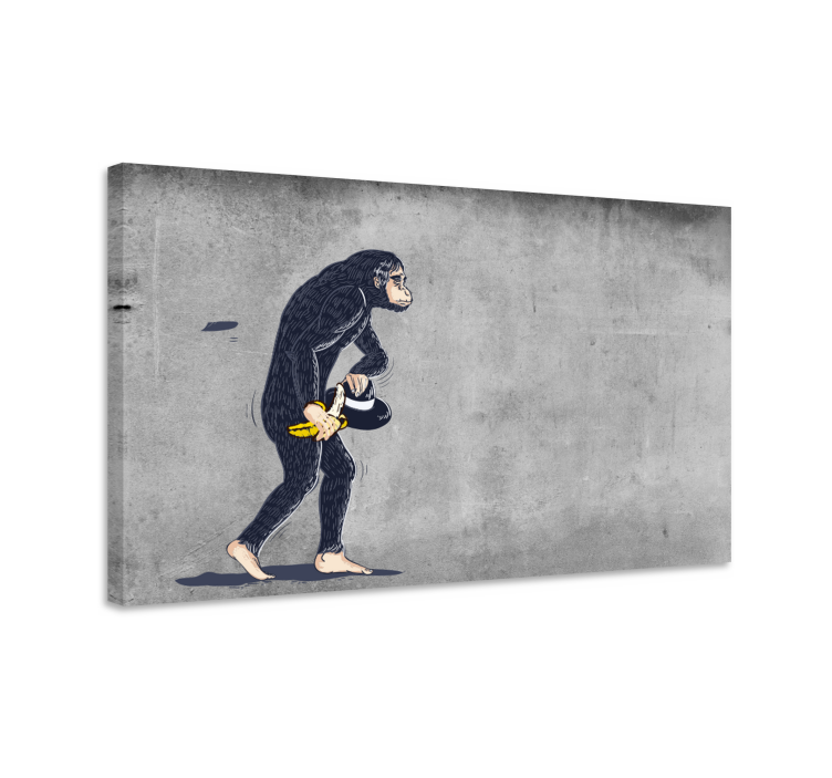 Banky-apina banaanilla taide canvas - Tenstickers