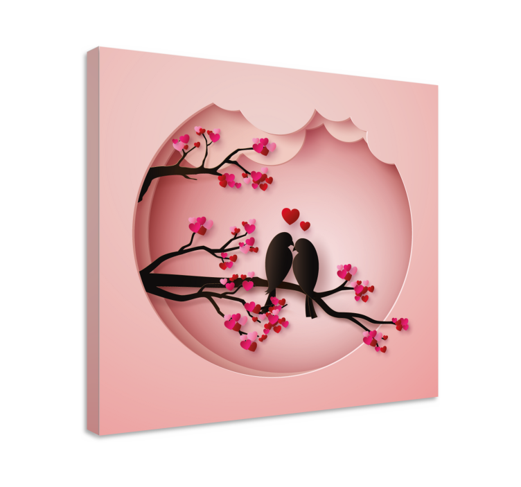 Nykyaikaiset linnut suutelevat lintu canvas - Tenstickers