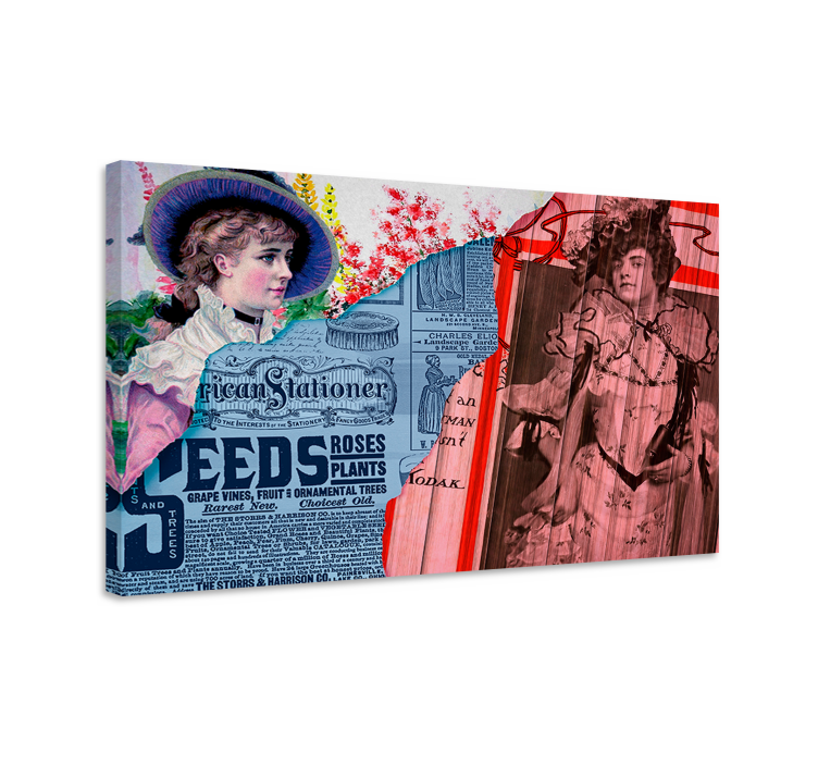Retro kollaasi taide canvas - Tenstickers