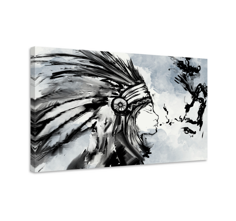 Intiaani intialainen plume taide canvas - Tenstickers