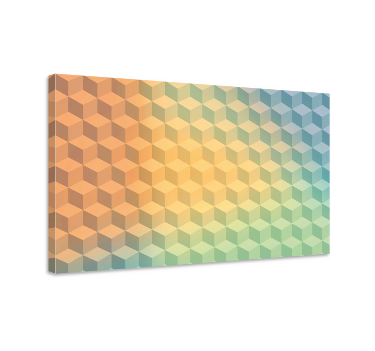 3d kuutiokuvio geometrinen canvas taulu - Tenstickers